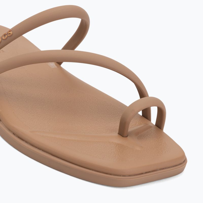 Women's slides Crocs Miami Toe Loop Sandal milk chocolate 7