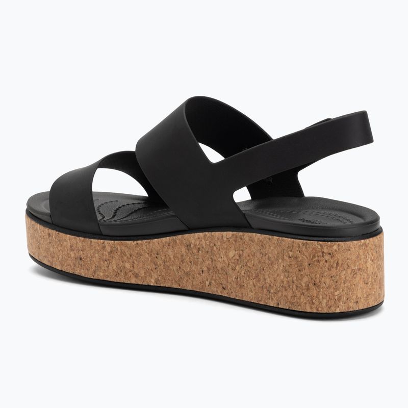Women's Crocs Brooklyn Cork Low Wedge sandals black/black 3