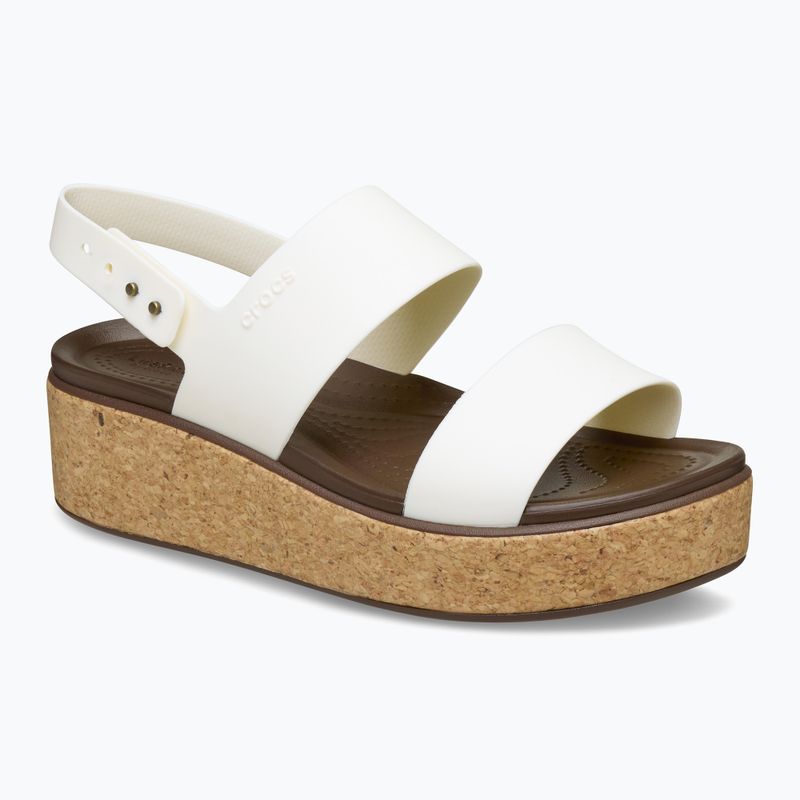 Women's Crocs Brooklyn Cork Low Wedge chalk sandals