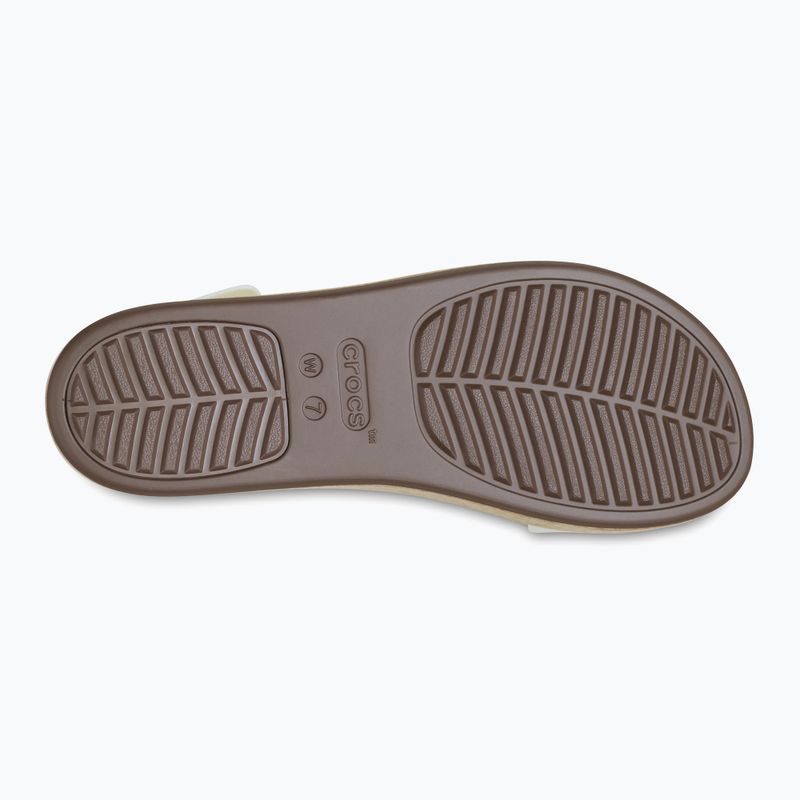 Women's Crocs Brooklyn Cork Low Wedge chalk sandals 4