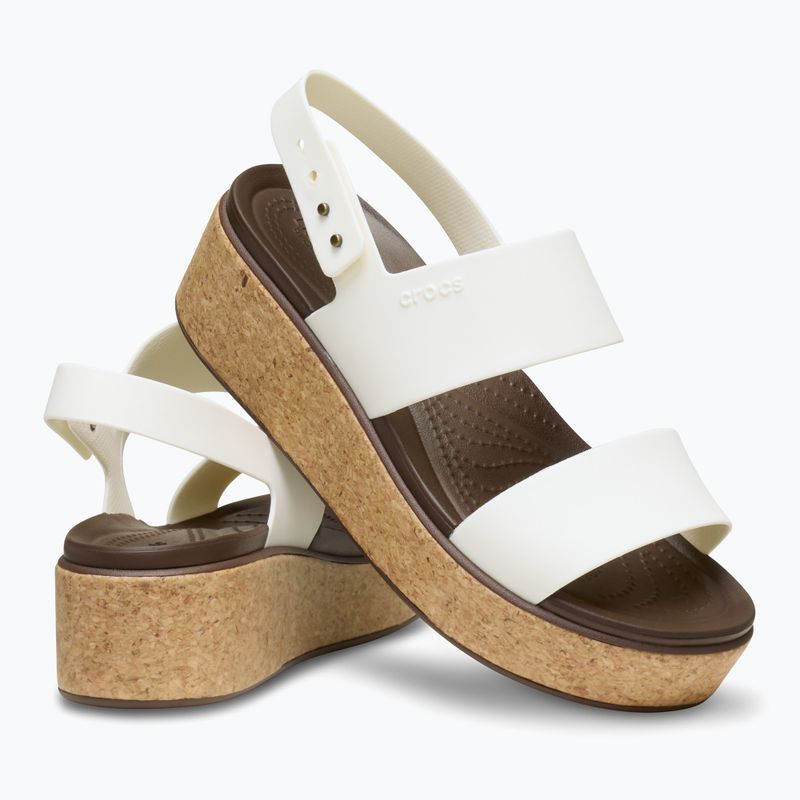 Women's Crocs Brooklyn Cork Low Wedge chalk sandals 6