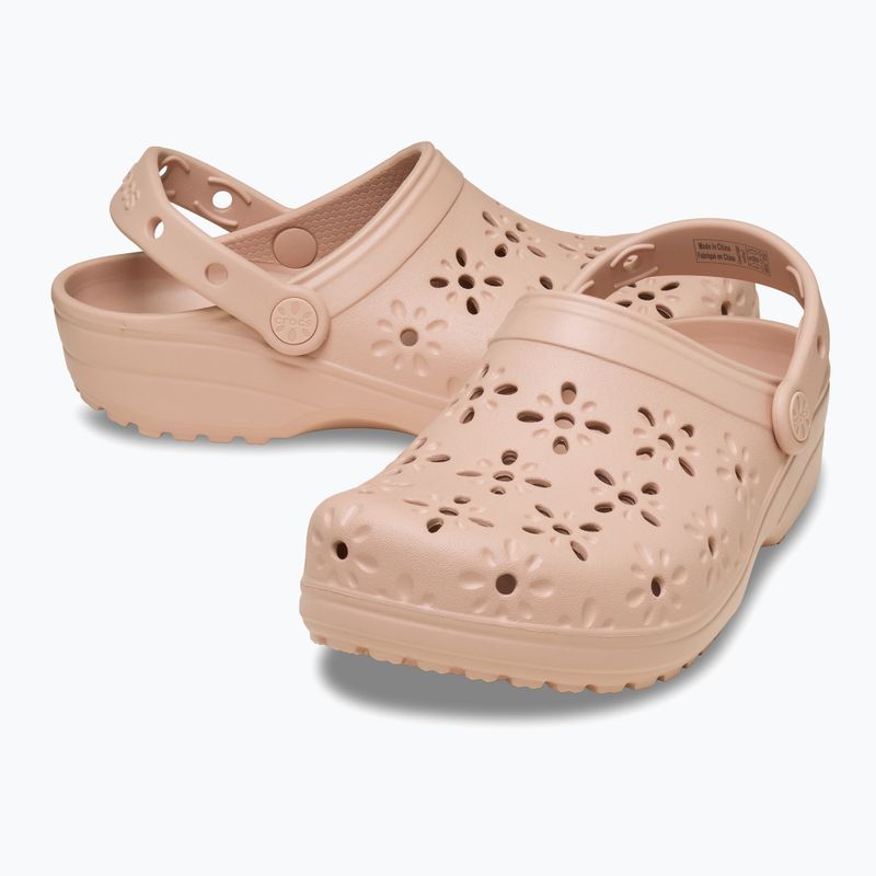 Slides Crocs Classic Floral Cutout Clog pink caramel 6