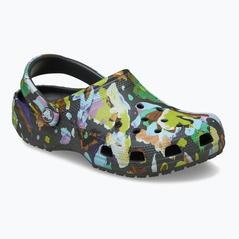 Slides Crocs Classic Painted Floral black sand 9
