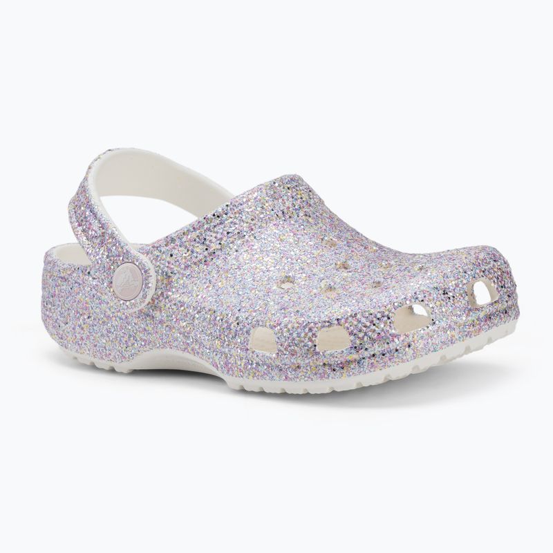 Children's slides Crocs Classic Fantasy Glitter white 2