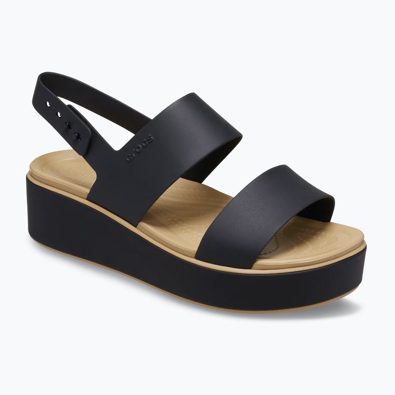 Women's sandals Crocs Brooklyn Matte Wrap Low Wedge black/cashew 8