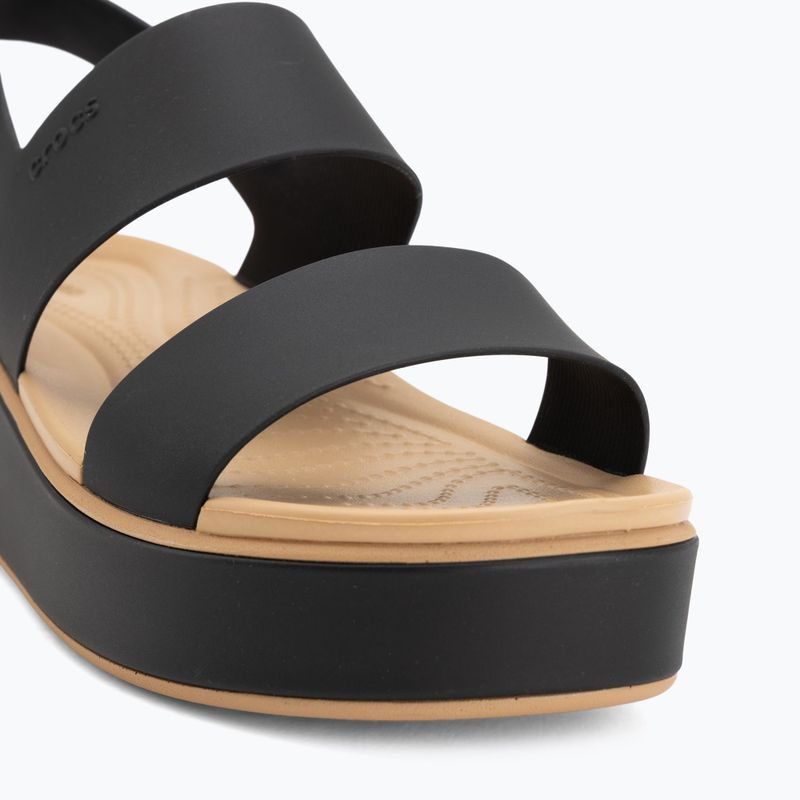 Women's sandals Crocs Brooklyn Matte Wrap Low Wedge black/cashew 7