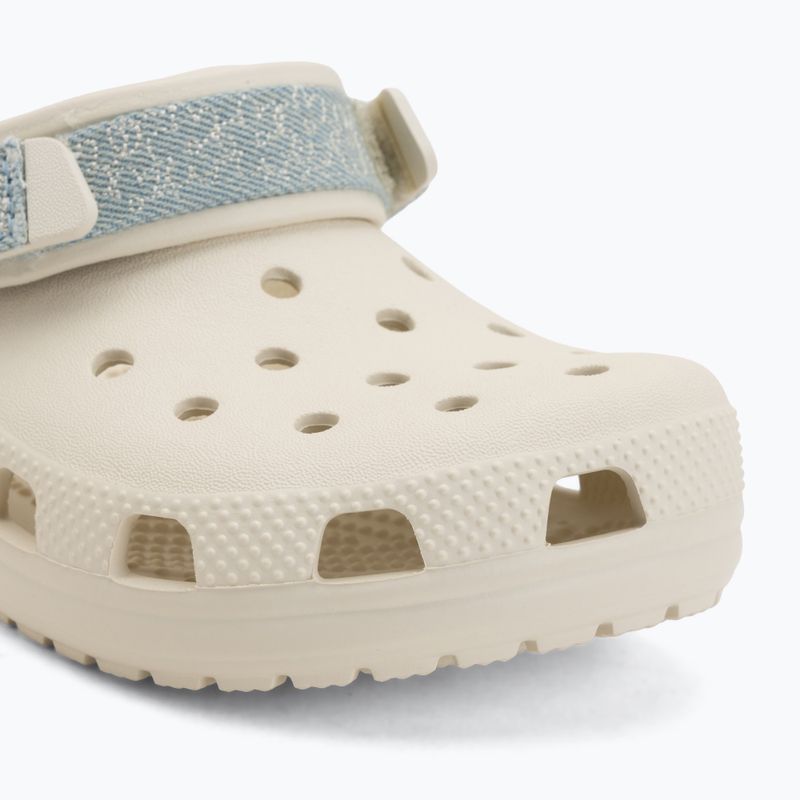 Children's slides Crocs Classic Denim Flower Adjutment Backstrap summit white 8