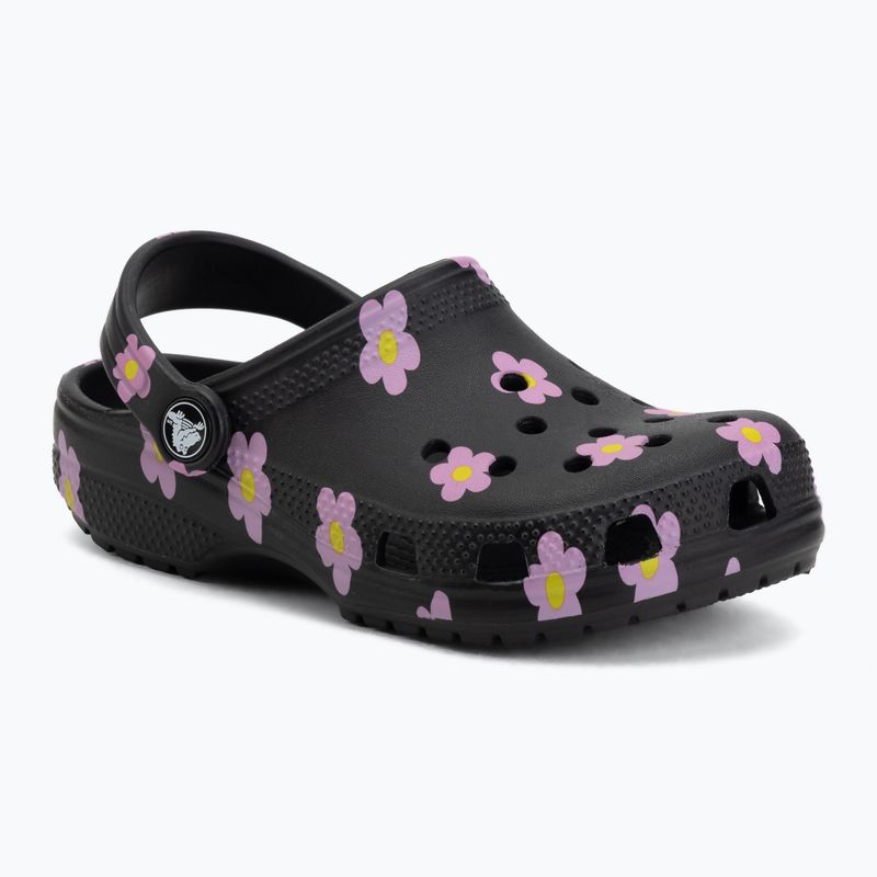 Children's slides Crocs Classic Flower black 2