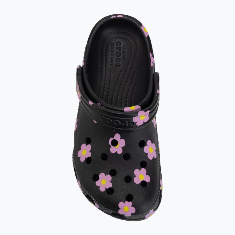 Children's slides Crocs Classic Flower black 6