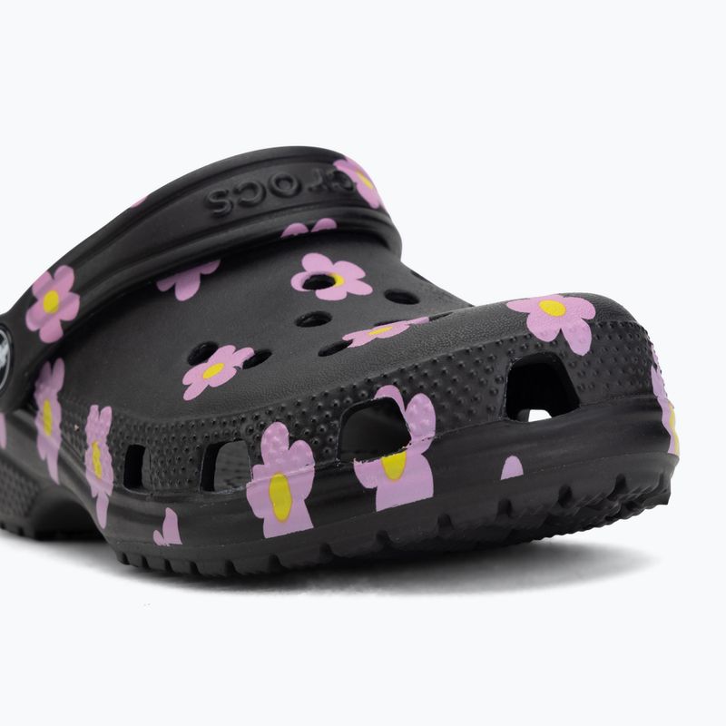 Children's slides Crocs Classic Flower black 8