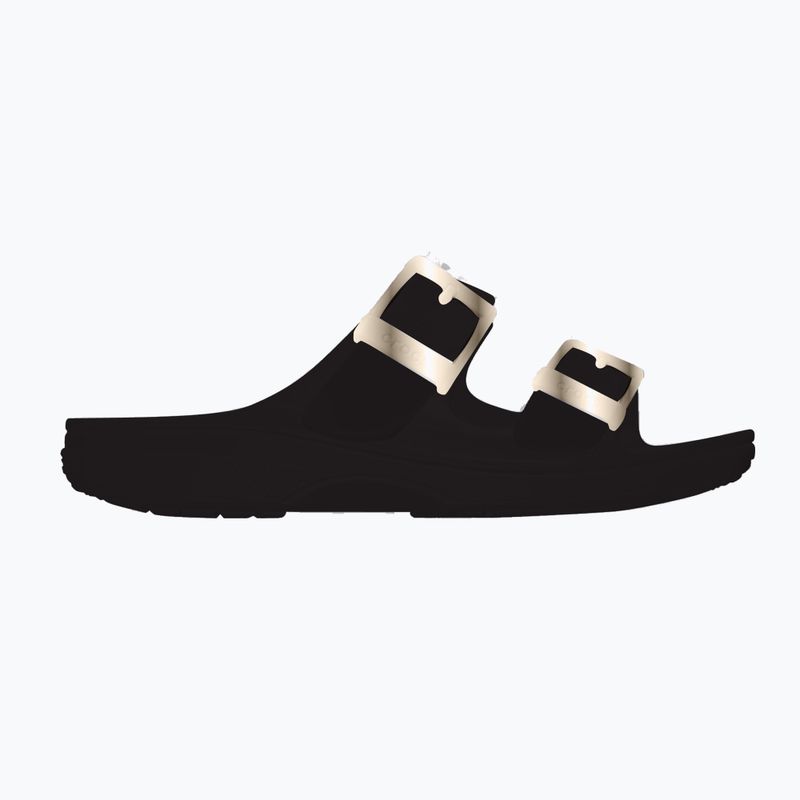 Women's slides Crocs Saturday Metallic Buckle black 8