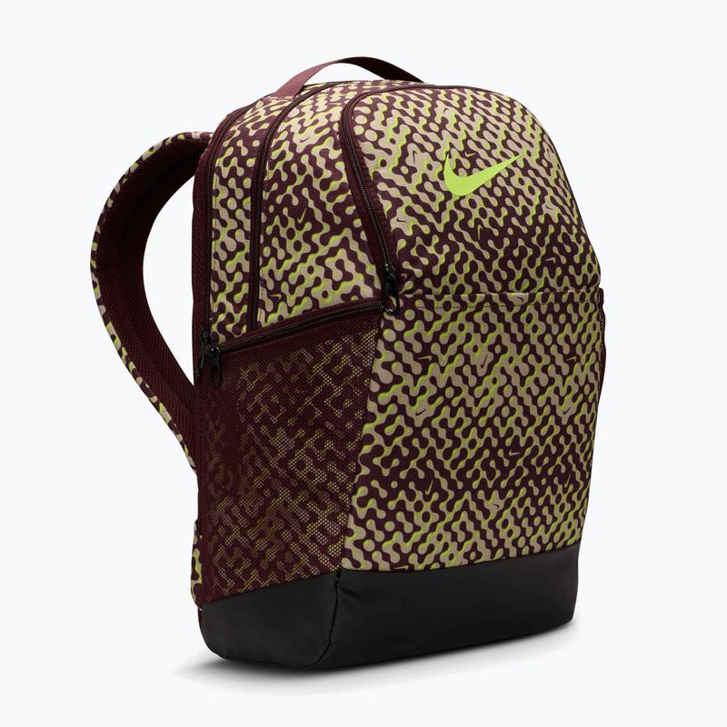 Training backpack Nike Brasilia 9.5 24 l burgundy crush/black/volt 2