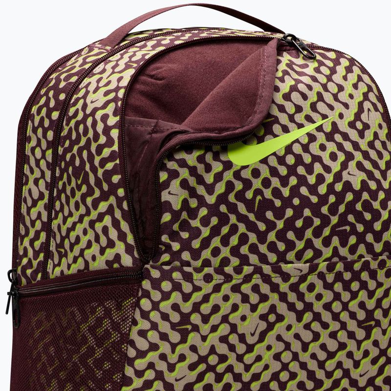 Training backpack Nike Brasilia 9.5 24 l burgundy crush/black/volt 5