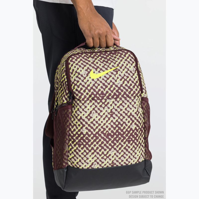 Training backpack Nike Brasilia 9.5 24 l burgundy crush/black/volt 12