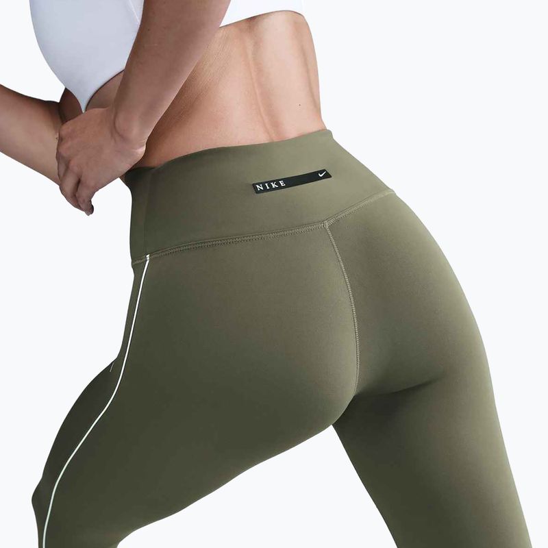 Women's leggings Nike One High-Waisted medium olive/white 4