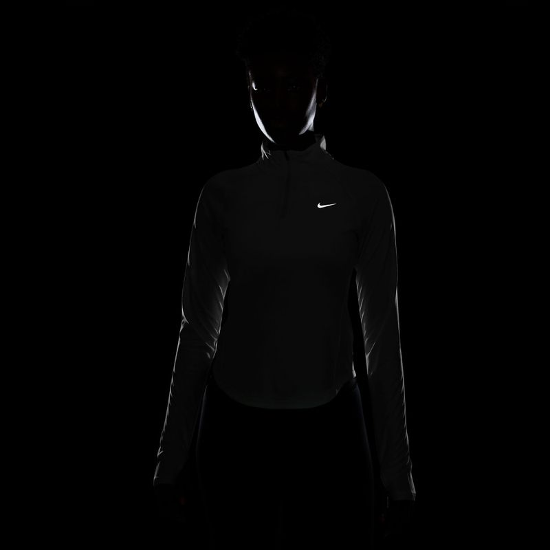 Women's running long sleeve Nike Tempo Swoosh Run Dri-Fit 1/4-Zip white/black 6