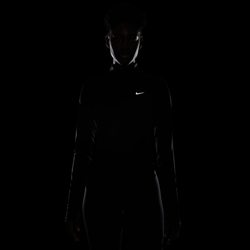 Women's running sweatshirt Nike Tempo Swoosh Run Dri-Fit 1/4-Zip black/white 6