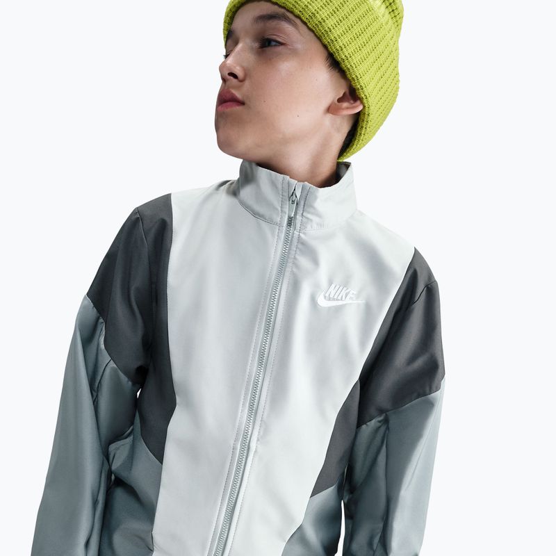 Children's tracksuit Nike Sportswear Woven smoke grey/light smoke grey/white 3