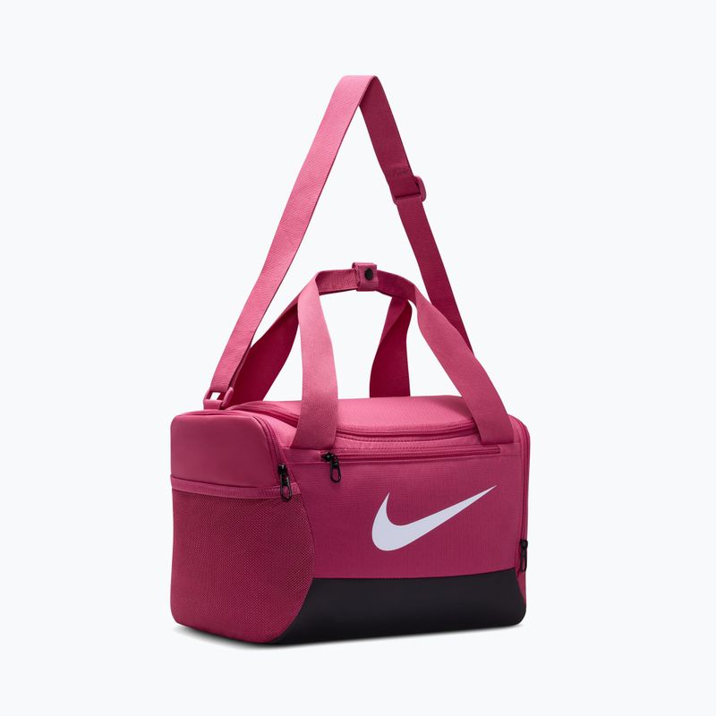 Training bag Nike Brasilia 9.5 Duffle 25 l sweet beet/black/white 3