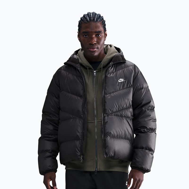 Men's down jacket Nike Windrunner black/black/white