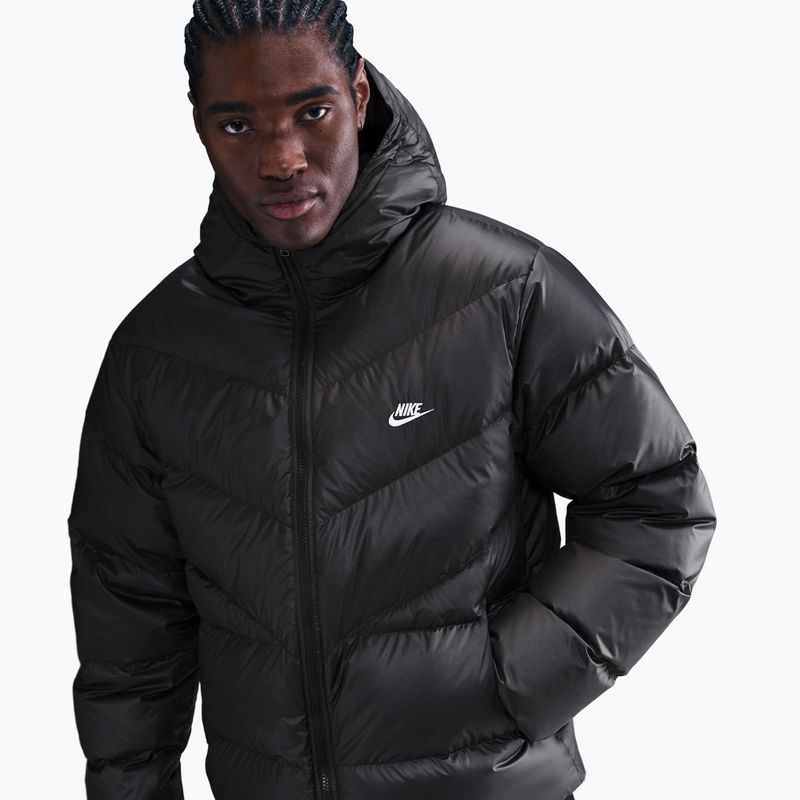 Men's down jacket Nike Windrunner black/black/white 4