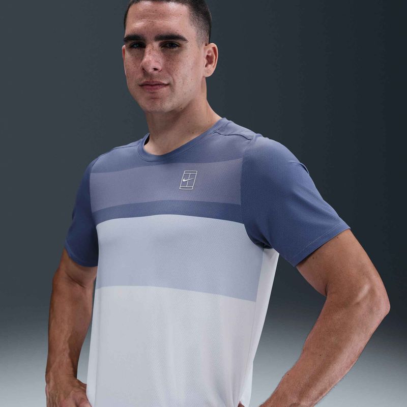 Men's Nike Court Dri-Fit Advantage world indigo / white tennis shirt 4