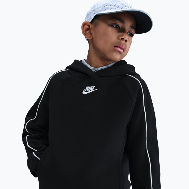 Children's tracksuit Nike Sportswear Club Fleece Hooded black/black/white/white 3