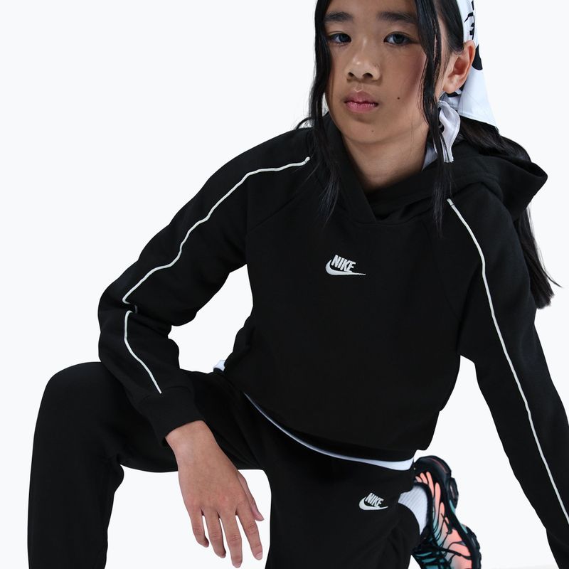 Children's tracksuit Nike Sportswear Club Fleece Hooded black/black/white/white 5