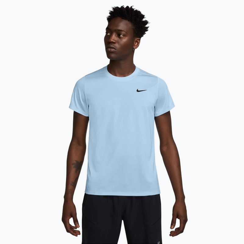 Men's Nike Court Dri-Fit Victory tennis shirt celestine blue / black
