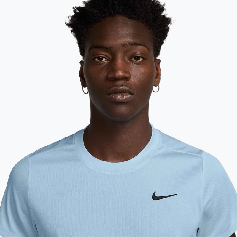 Men's Nike Court Dri-Fit Victory tennis shirt celestine blue / black 3