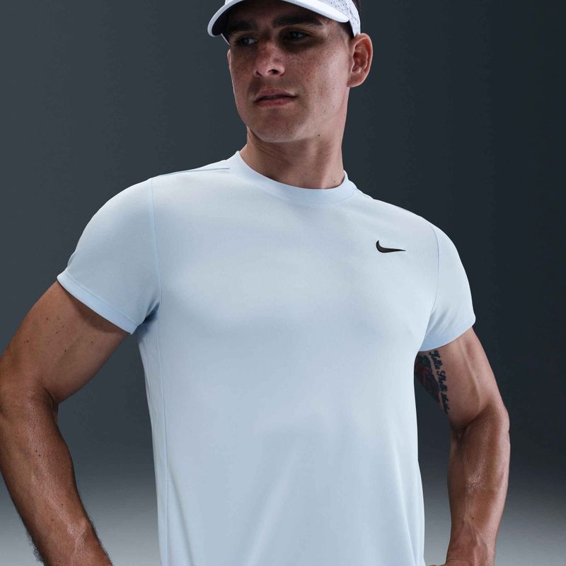 Men's Nike Court Dri-Fit Victory tennis shirt celestine blue / black 4