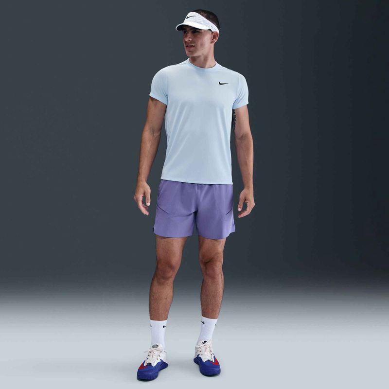 Men's Nike Court Dri-Fit Victory tennis shirt celestine blue / black 5