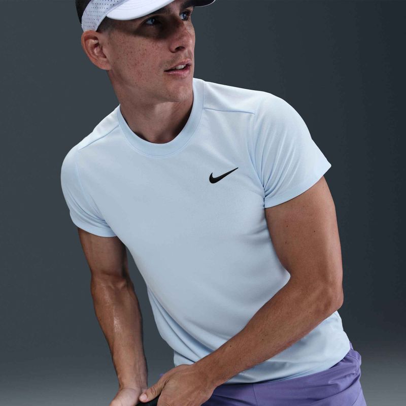 Men's Nike Court Dri-Fit Victory tennis shirt celestine blue / black 7