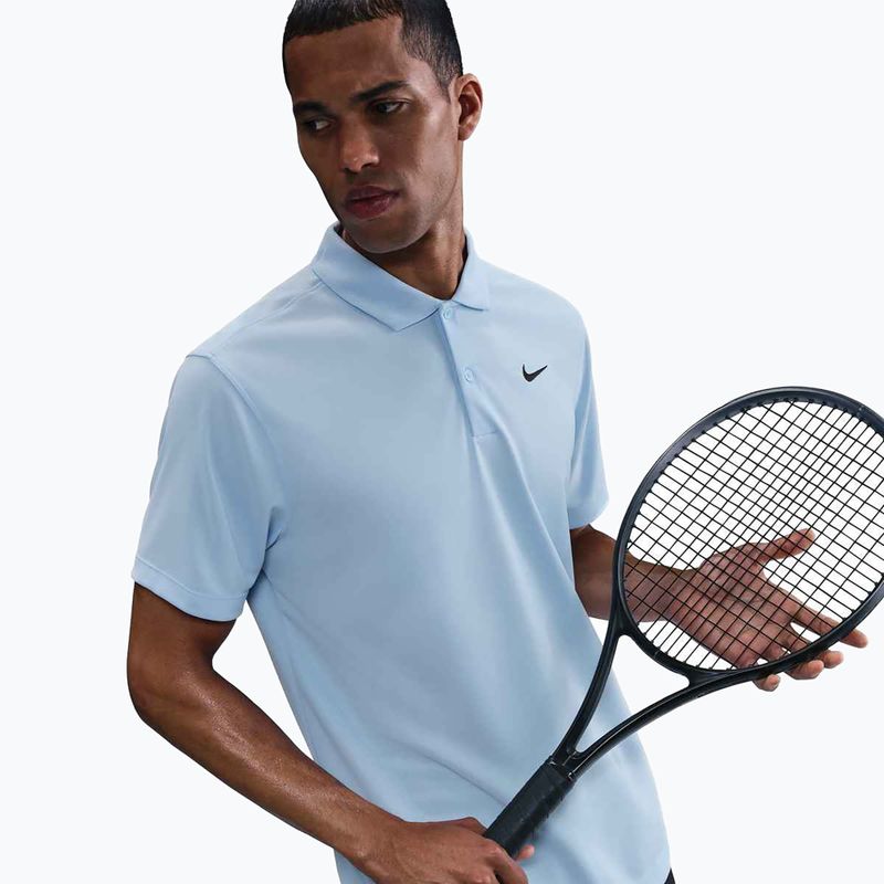 Men's tennis shirt Nike Court Dri-Fit Polo Solid celestine blue / black 5