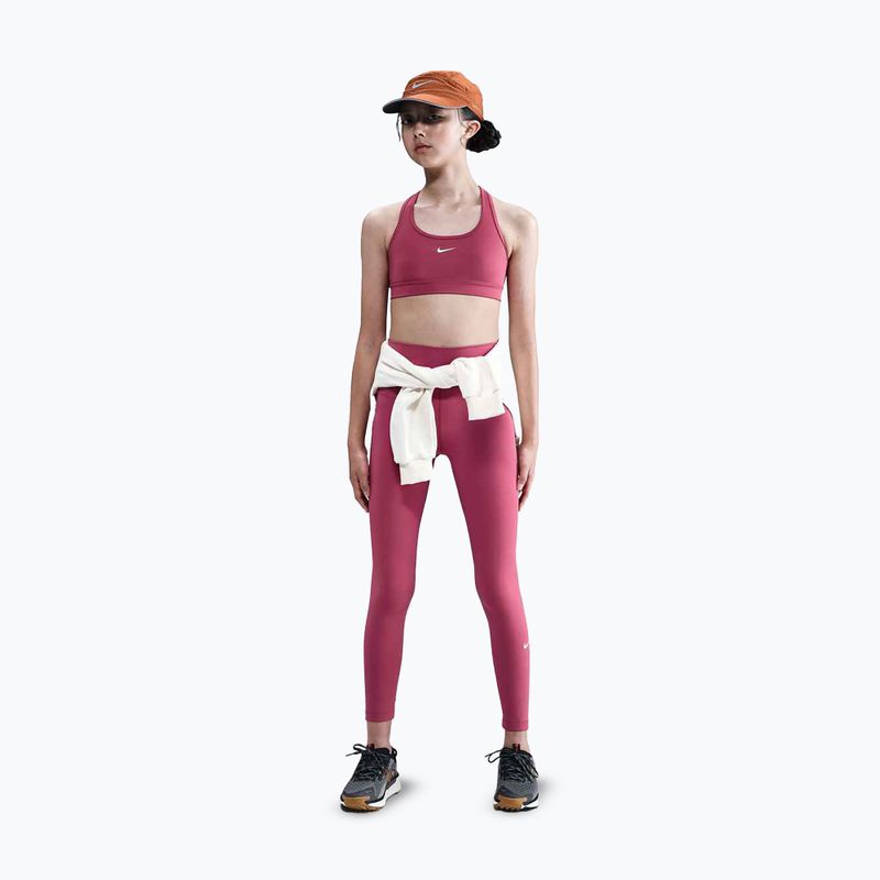 Children's leggings Nike One Dri-Fit High-Waisted sweet beet/white 2