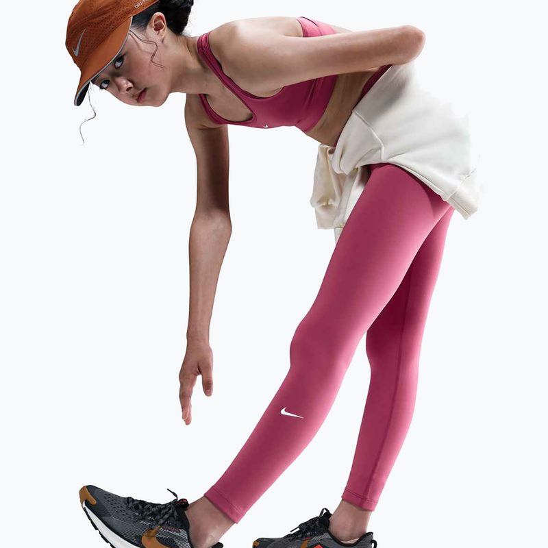 Children's leggings Nike One Dri-Fit High-Waisted sweet beet/white 5