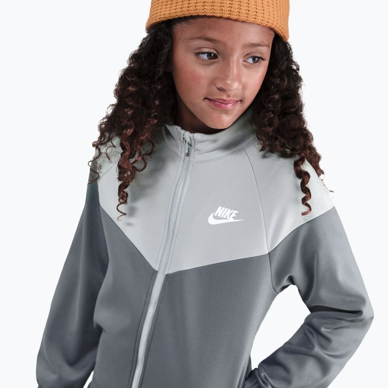 Children's tracksuit Nike Sportswear smoke grey/light smoke grey/white 4