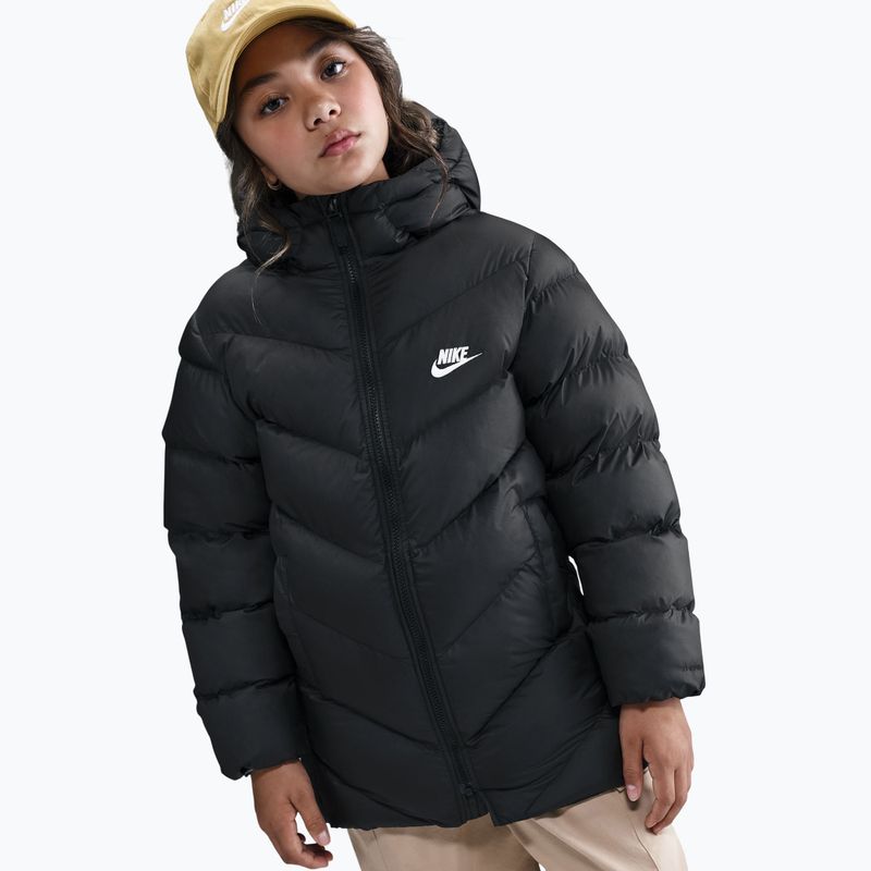 Children's insulated jacket Nike Sportswear All Day Play black/white 2