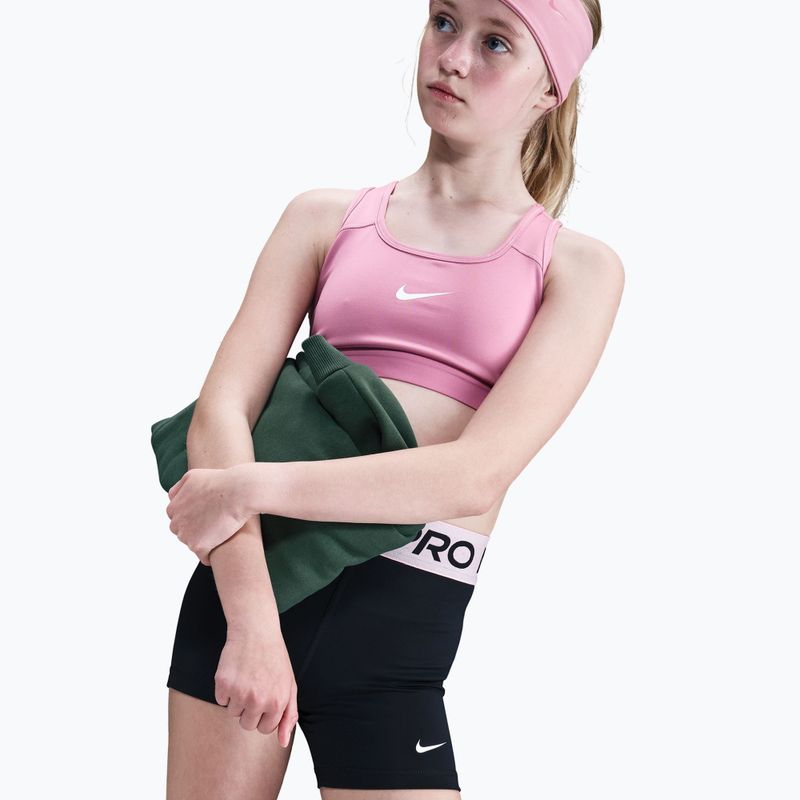 Nike Pro children's shorts black/med soft pink/white 4