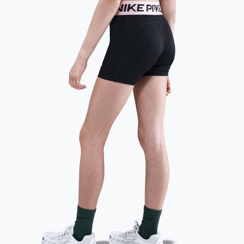 Nike Pro children's shorts black/med soft pink/white 5