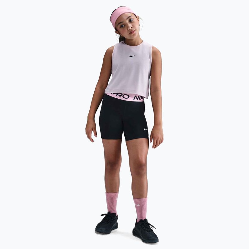 Children's shorts Nike Pro Dri-Fit 5" black/med soft pink/white 2