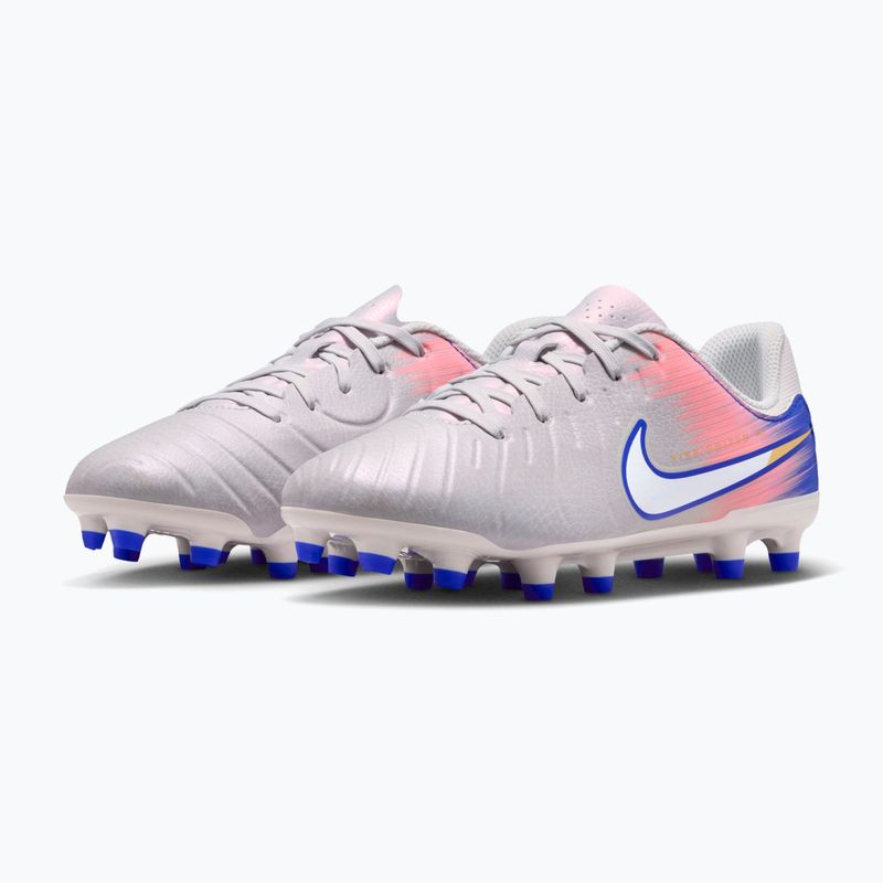 Children's football boots Nike United Tiempo Legend 10 Academy Jr FG/MG vast grey/racer blue 3