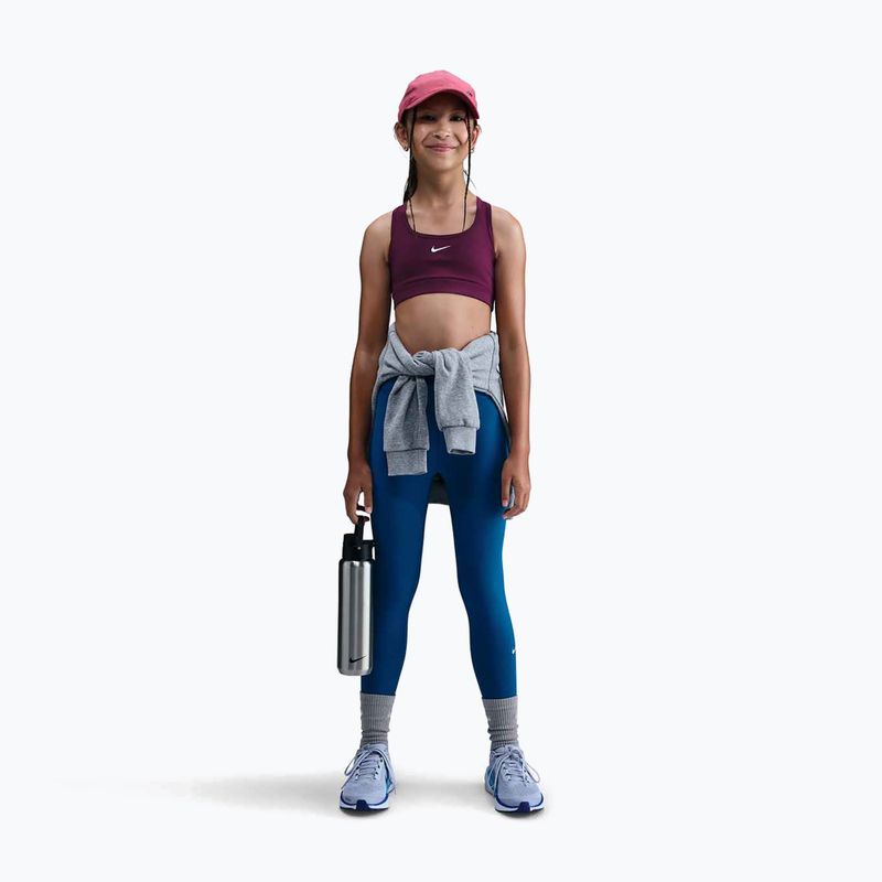 Children's training bra Nike Swoosh bordeaux/white 2
