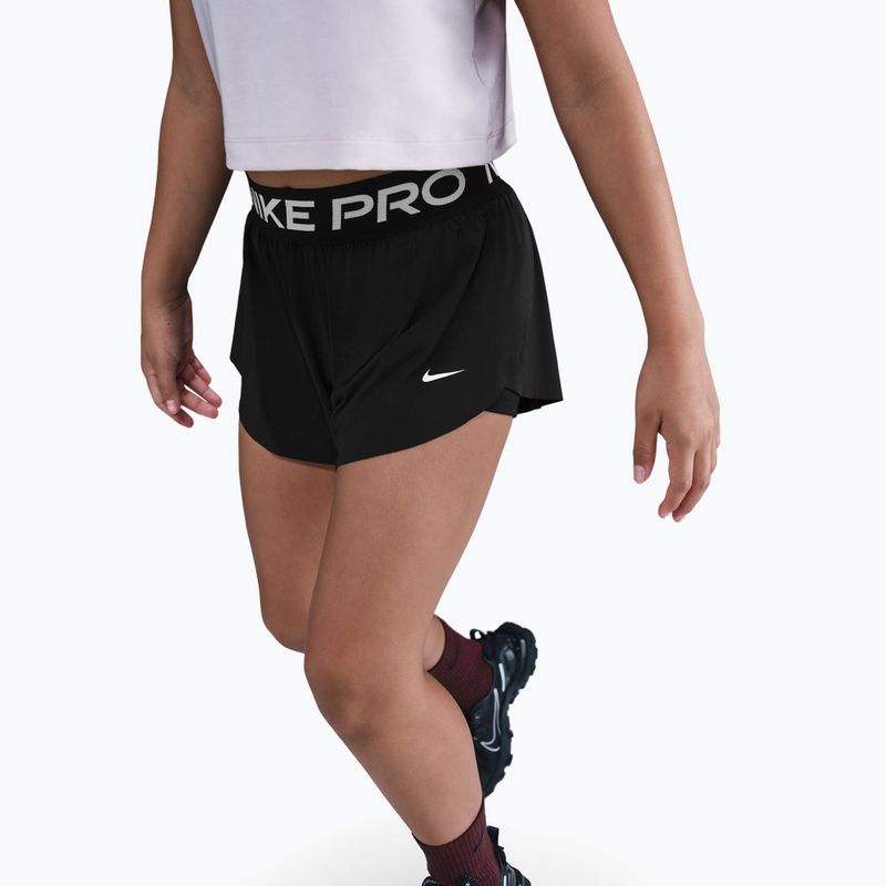 Children's shorts Nike Pro Dri-Fit 2in1 black/black/white 4