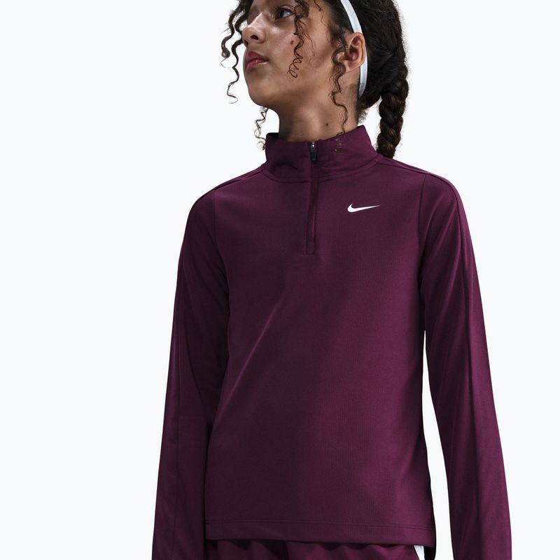 Children's training longsleeve Nike Dri-Fit 1/4 Zip bordeaux/white 4