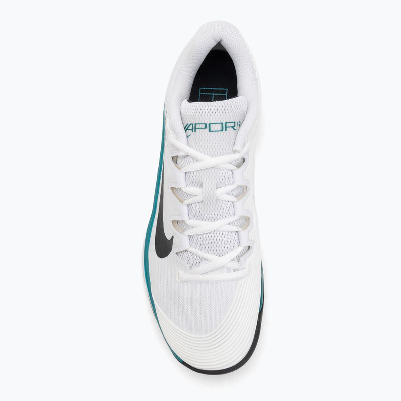 Men's tennis shoes Nike Vapor 12 white / black / radiant emerald 5