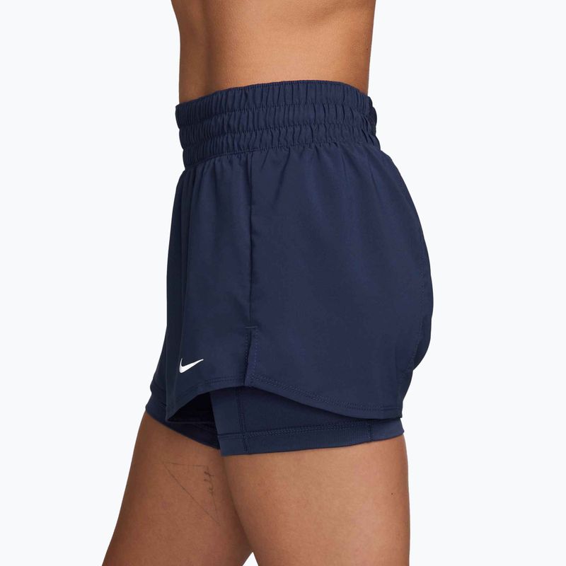 Women's running shorts Nike One Dri-FIT 2IN1 midnight navy/white 3