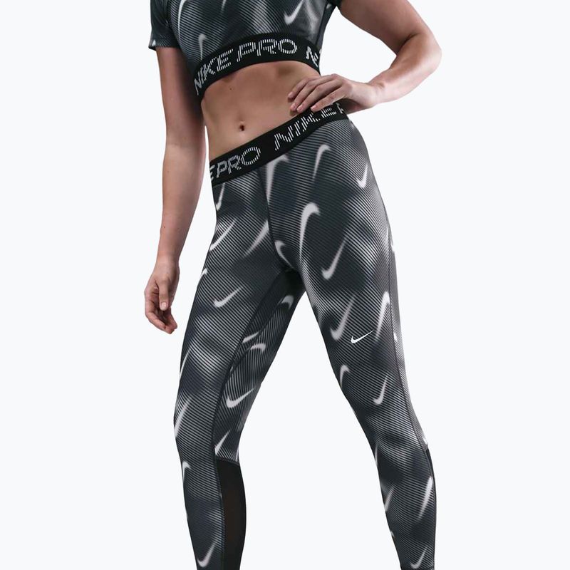 Women's training leggings Nike Pro Mid-Rise 7/8 black/white/white 3