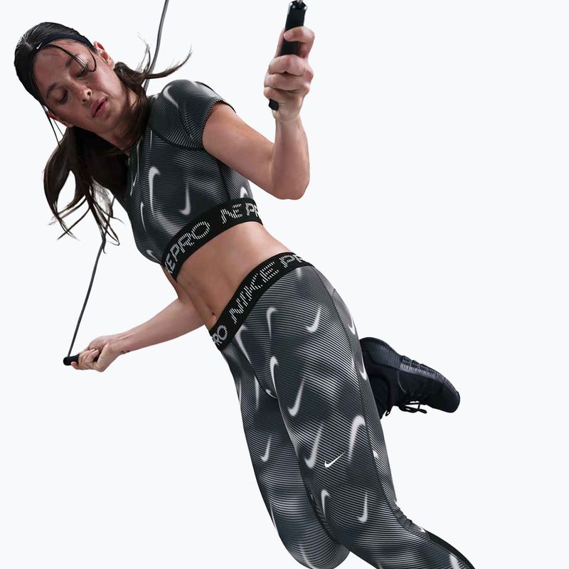 Women's training leggings Nike Pro Mid-Rise 7/8 black/white/white 6