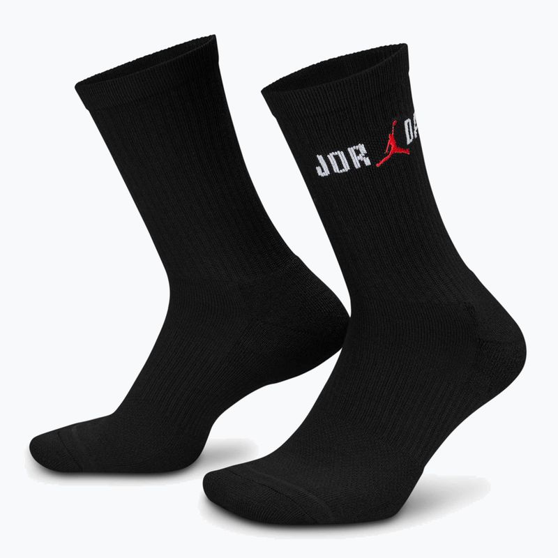 Jordan Everyday Crew socks 1 pair black/white/university red